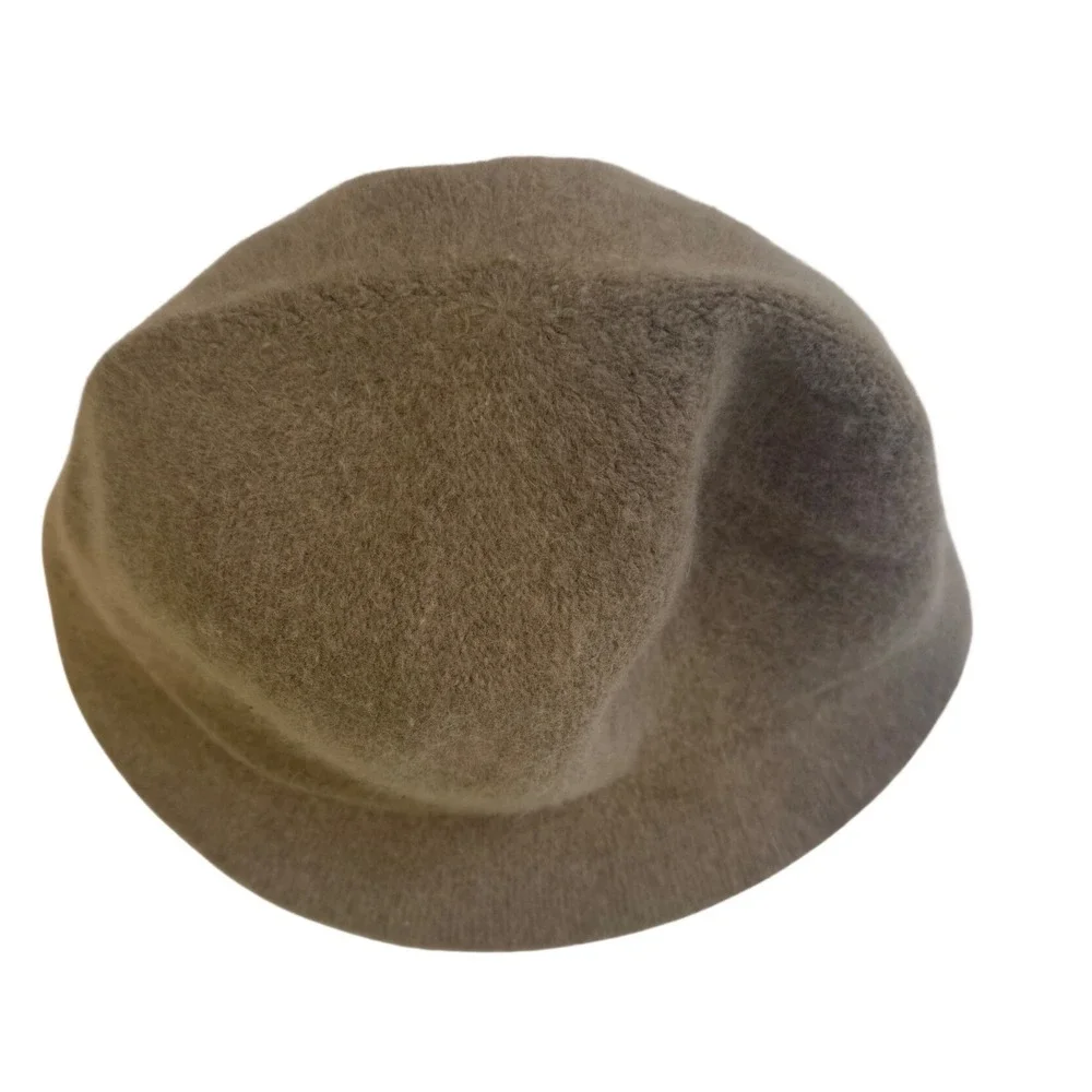 Betmar New York Angora Blend Taupe Cloche Bucket Hat Women's One Size